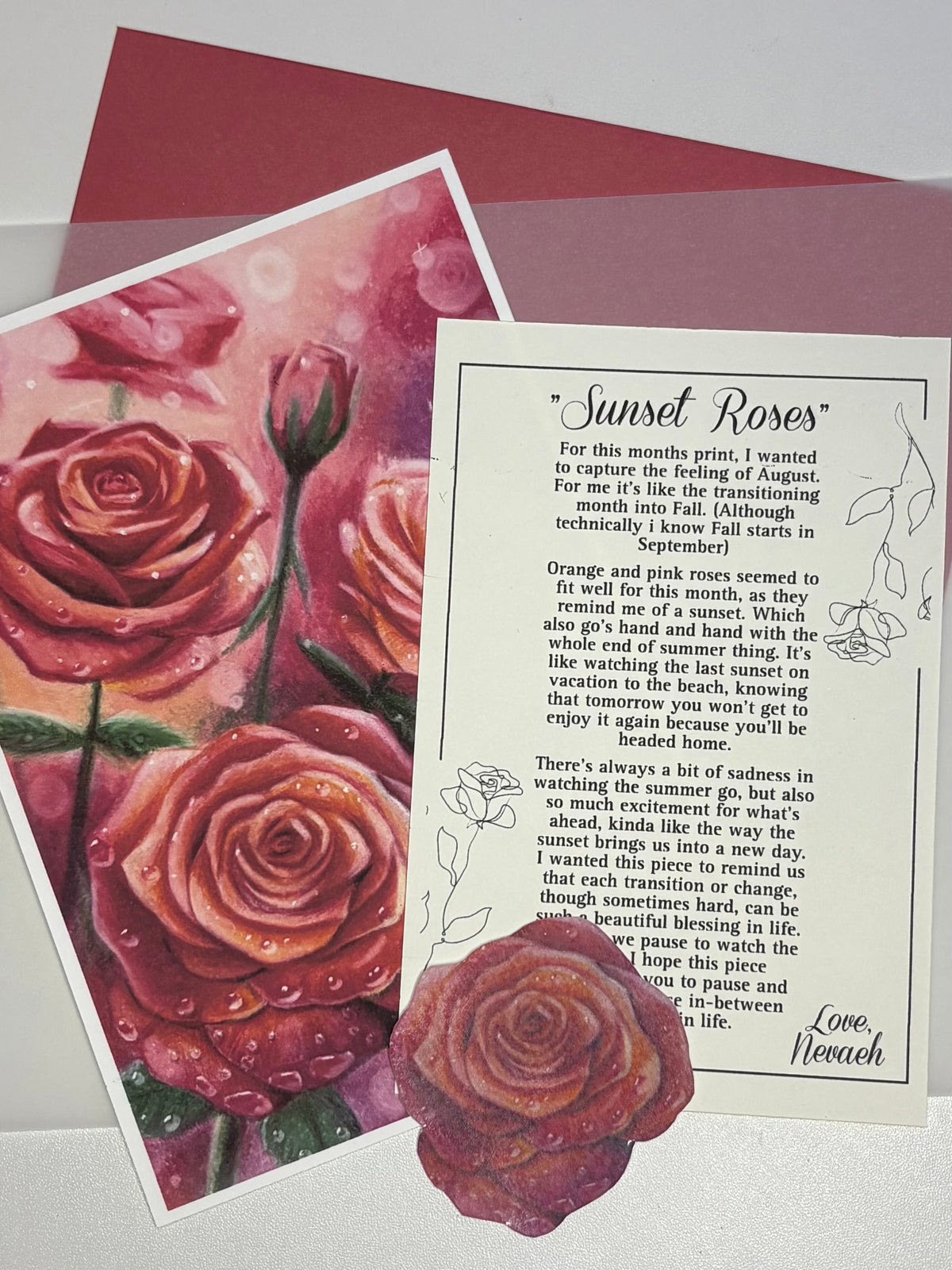 “Sunset Roses” August - fine art print