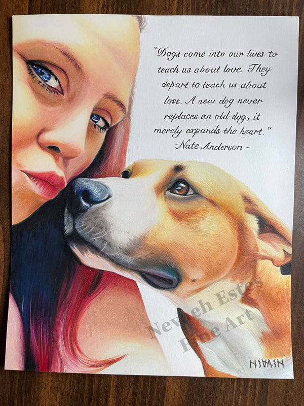 "Lady and her dog"
